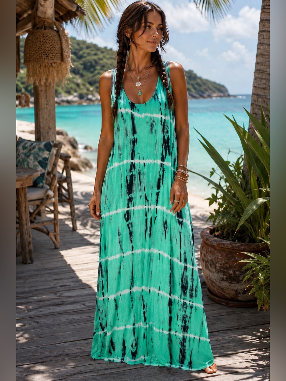 AB Studio Tie Dye Maxi Dress $78 MSRP